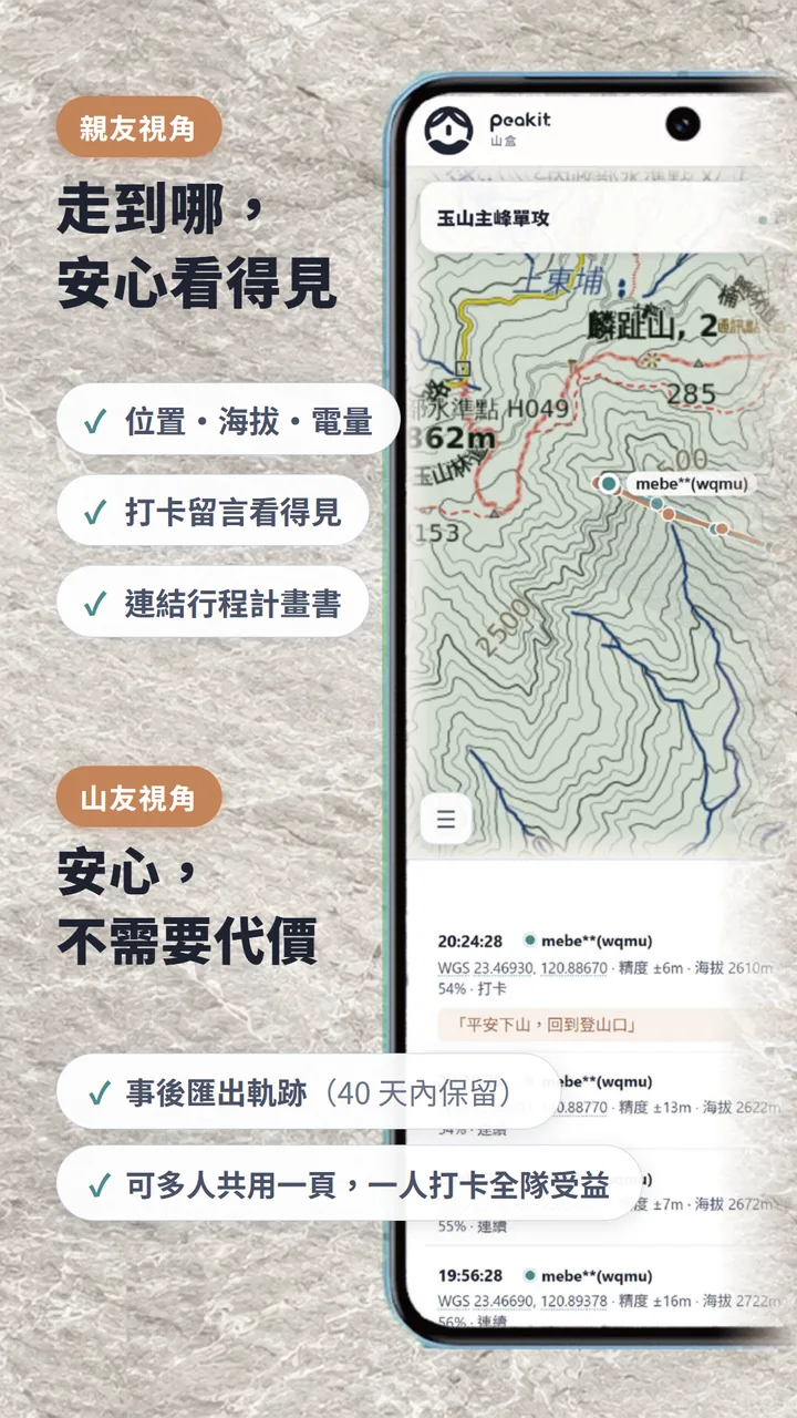 PeaKit Android App：走到哪，親友點連結就看得見你的位置